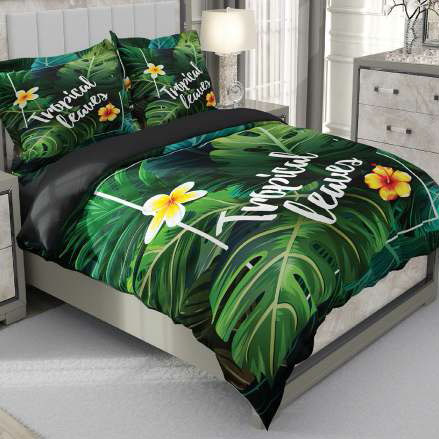 روتختی و ملحفه (دو نفره) طرح سبز کد ۲۰۷۸