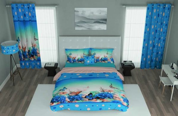 ست پرده و روتختی طرح گل Flower 126