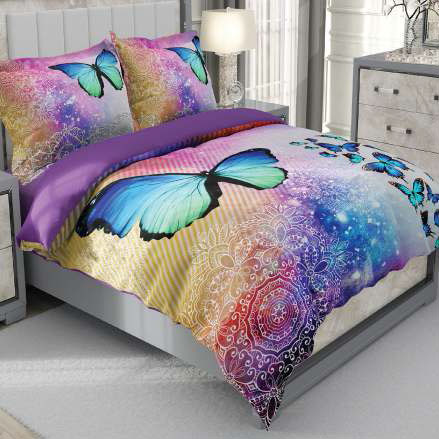 روتختی و ملحفه (دو نفره) طرح پروانه کد ۲۰۸۱۱