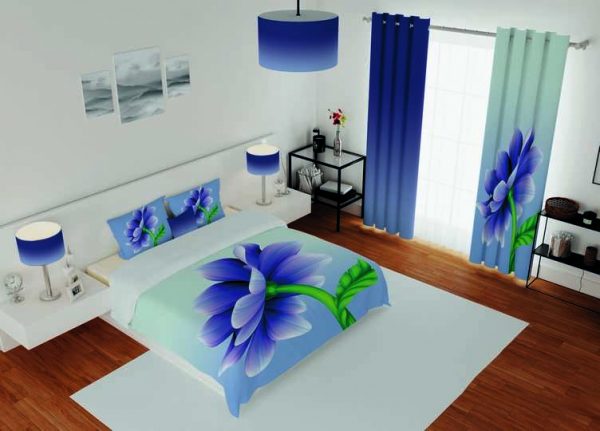 ست پرده و روتختی طرح گل Flower 131