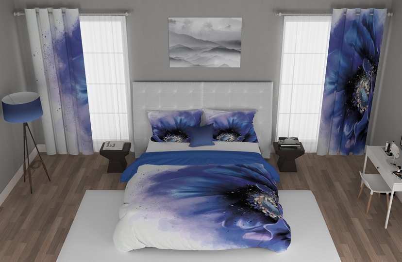 ست پرده و روتختی طرح گل Flower 132