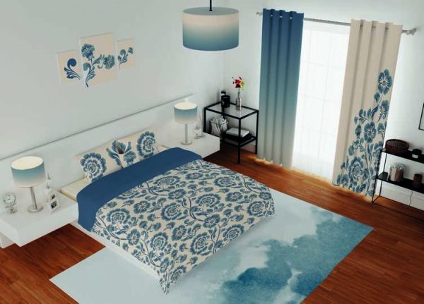 ست پرده و روتختی طرح گل Flower 134