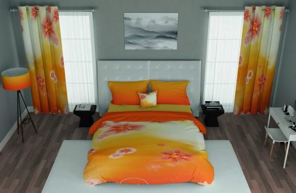 ست پرده و روتختی طرح گل Flower 136