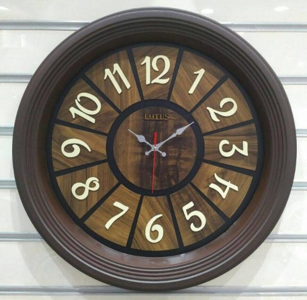 ساعت دیواری لوتوس صفحه چوبی کد 220