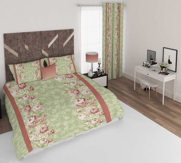 ست پرده و روتختی طرح گل Flower 140