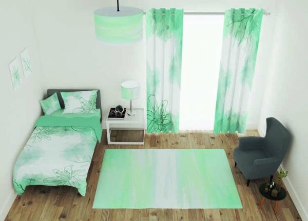 ست پرده و روتختی طرح گل Flower 141