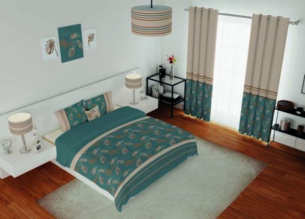 ست پرده و روتختی طرح گل Flower 143