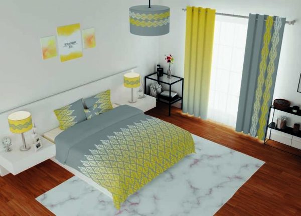 ست پرده و روتختی طرح گل Flower 150