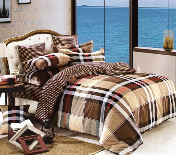 روتختی و ملحفه (دو نفره) طرح چهارخونه کد 24-Boxes