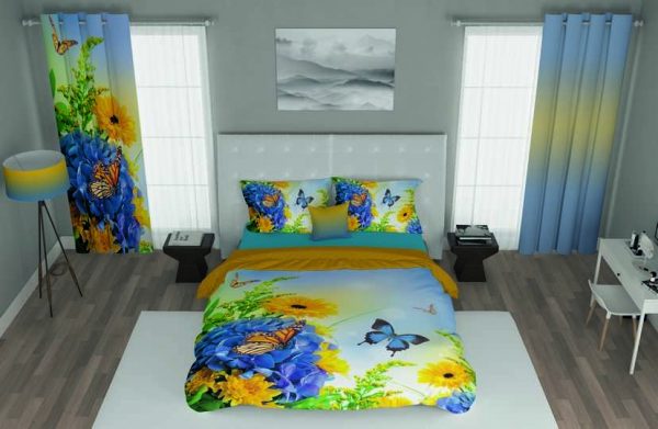 ست پرده و روتختی طرح گل Flower 161