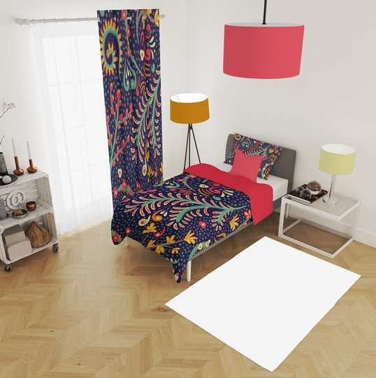 ست پرده و روتختی طرح گل Flower 165