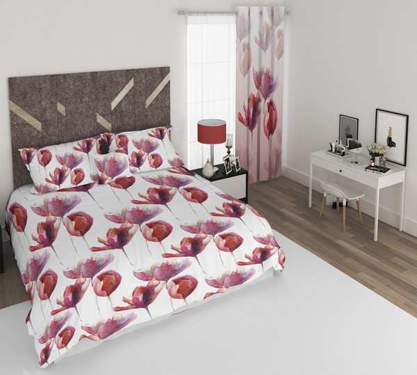 ست پرده و روتختی طرح گل Flower 167