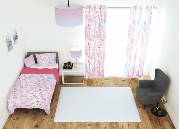 ست پرده و روتختی طرح پر 286