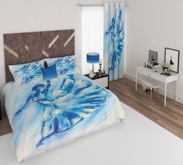 ست پرده و روتختی طرح دختر 297