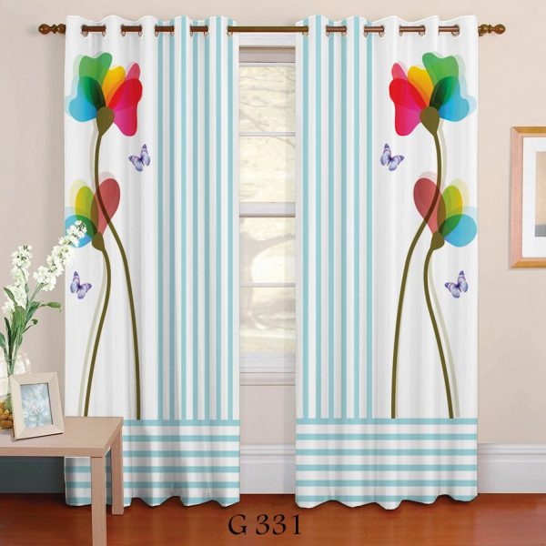 پرده چاپی طرح گلدار مدل Z 331