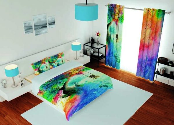 ست پرده و روتختی طرح گل Flower 197