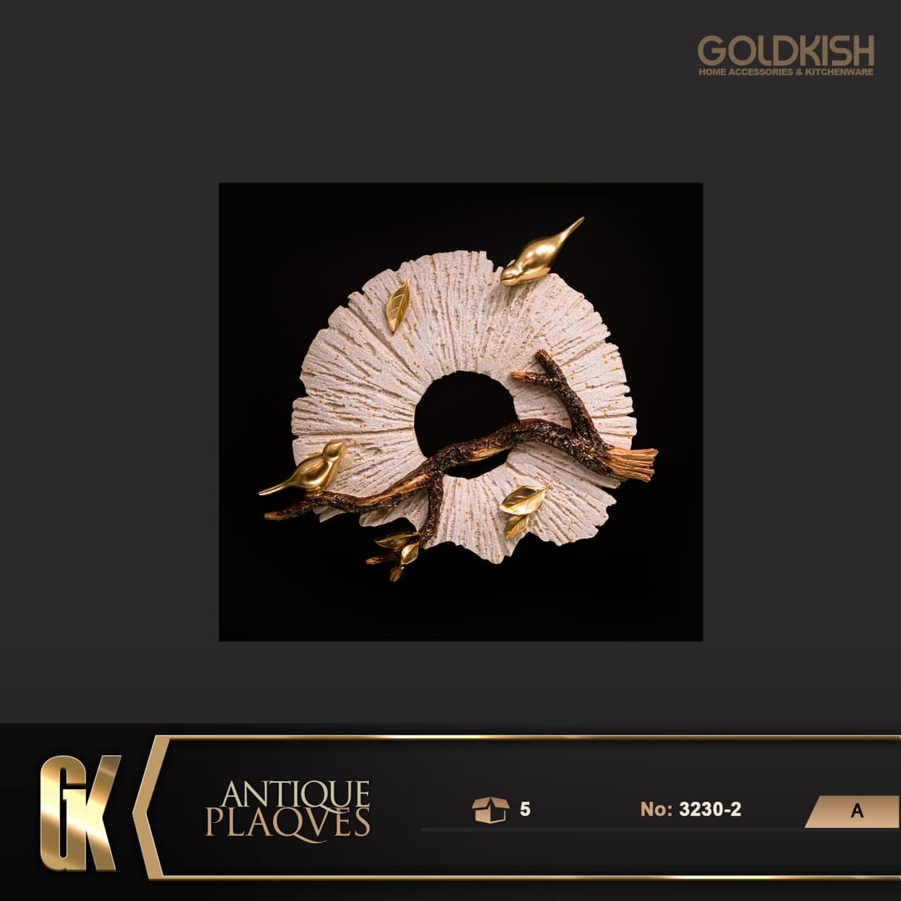 تابلو رزين پرنده طلايي مدل ۳۲۳۰-۲ (۵)