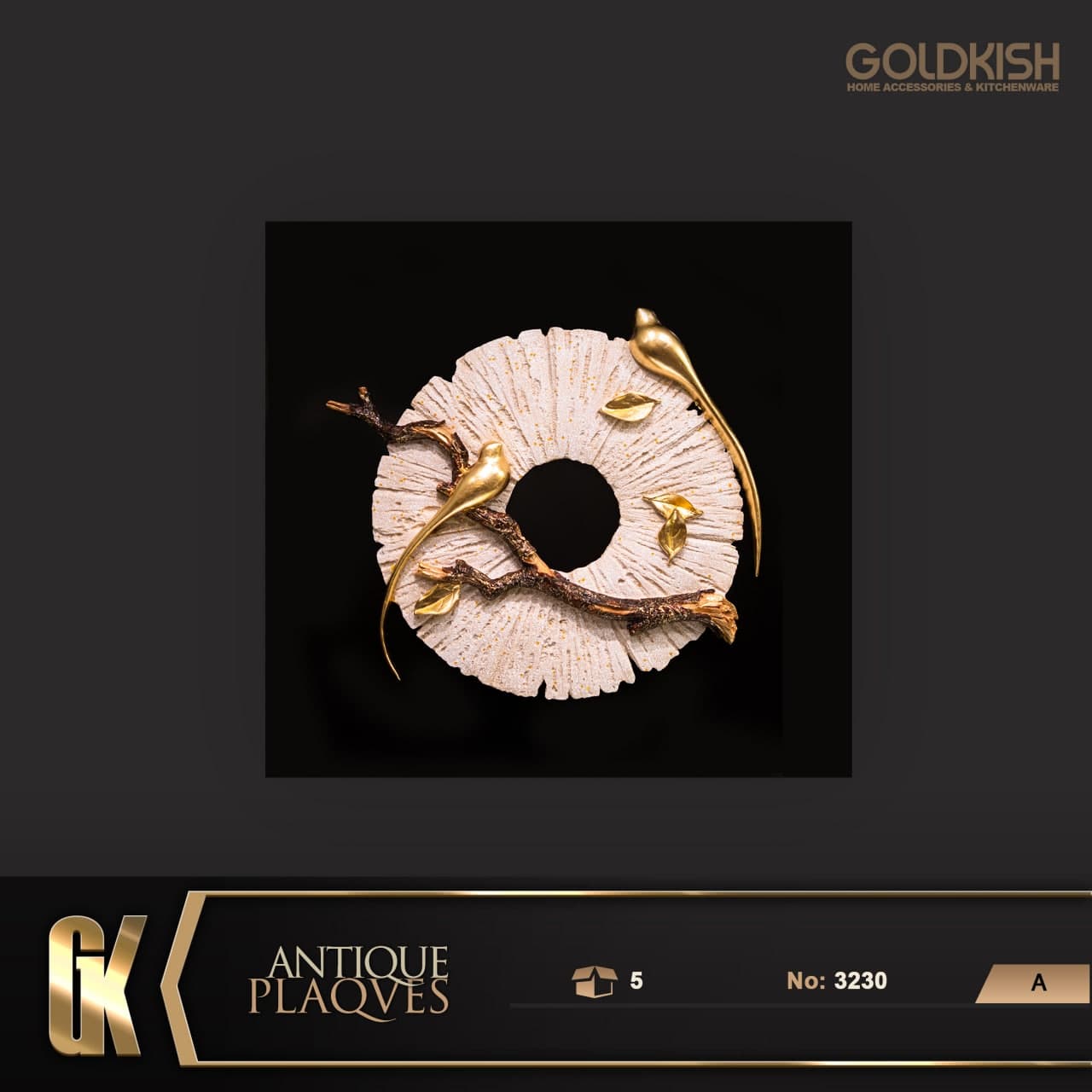 تابلو رزين پرنده طلايي مدل ۳۲۳۰ (۵)