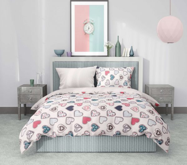 روتختی و ملحفه (دو نفره) طرح قلب کد 324-Heart