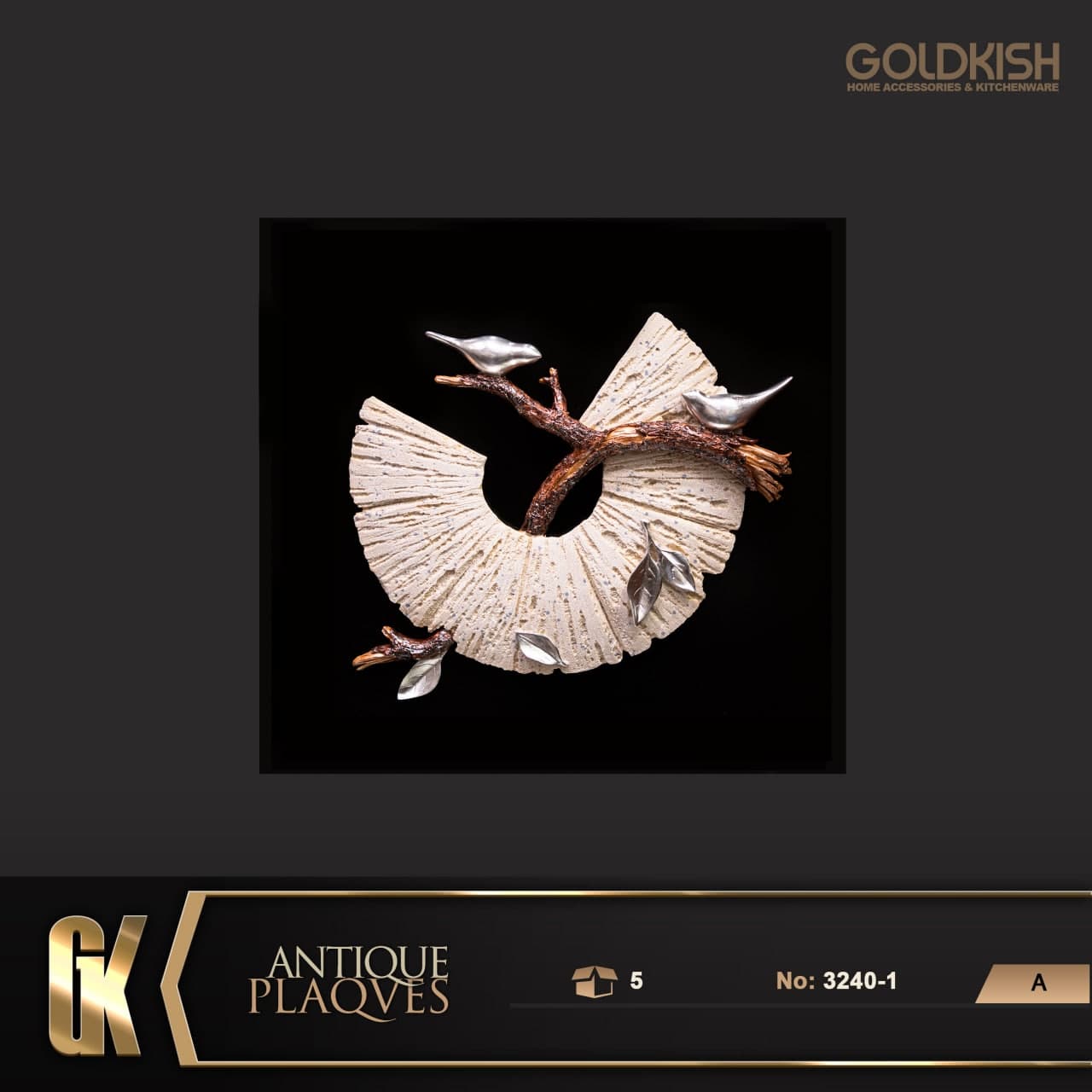 تابلو رزين پرنده نقره‌اي مدل ۳۲۴۰-۱ (۵)