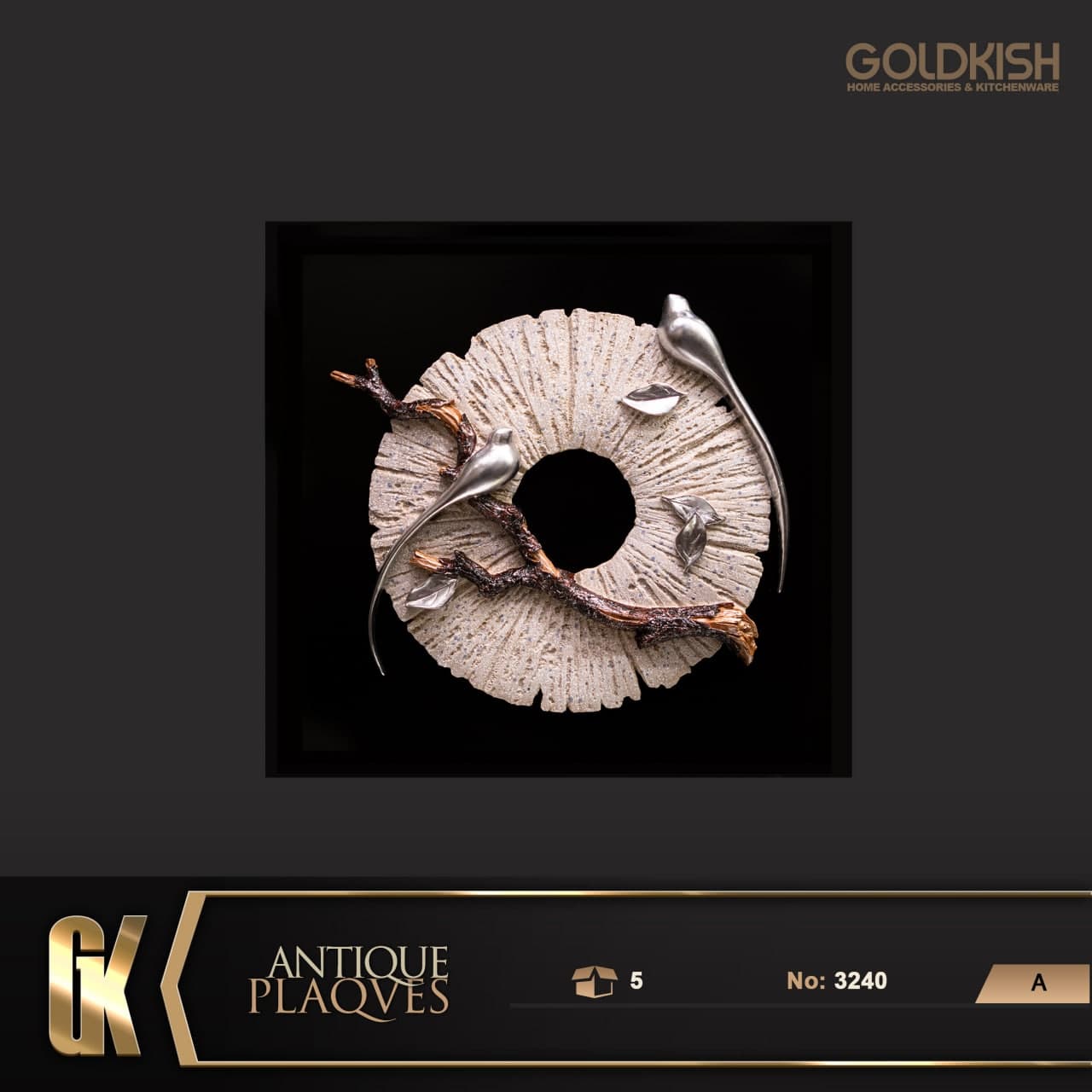 تابلو رزين پرنده نقره‌اي مدل ۳۲۴۰ (۵)