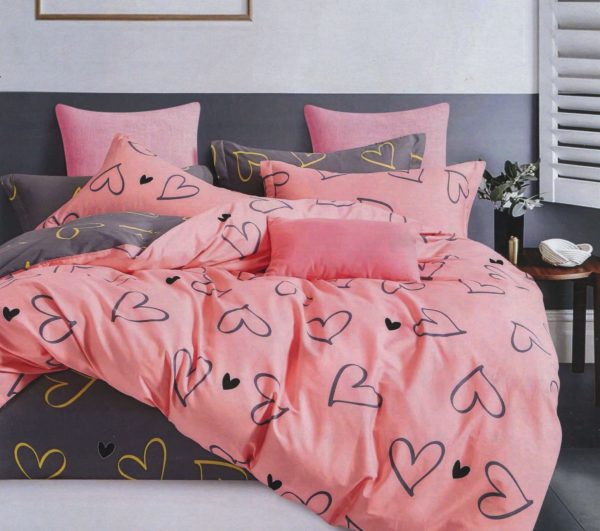 روتختی و ملحفه (دو نفره) طرح قلب کد 329-Juliet-A