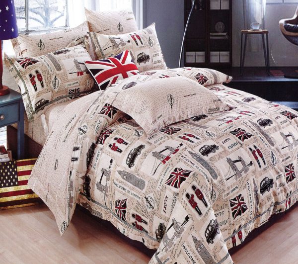 روتختی و ملحفه (دو نفره) طرح لندن کد 340-London