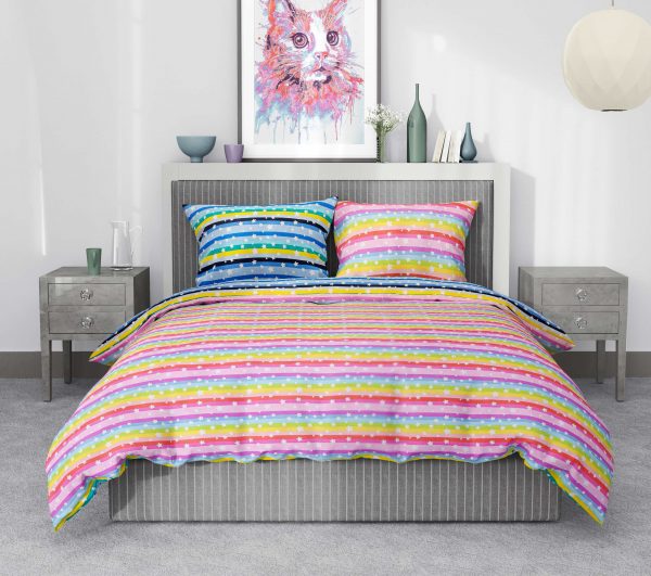 روتختی و ملحفه (دو نفره) طرح رنگین کمان کد 344-Rainbow