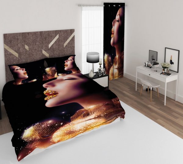 ست پرده و روتختی طرح دختر 377