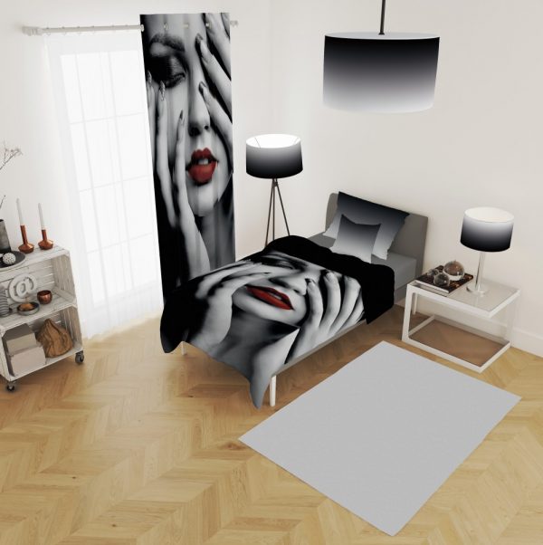 ست پرده و روتختی طرح دختر 378