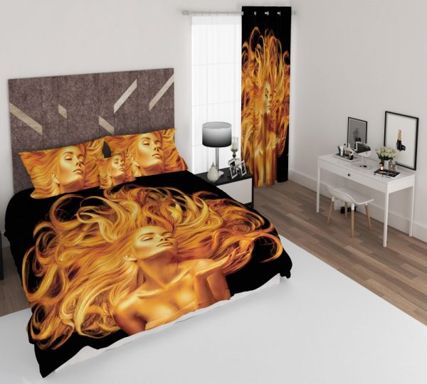 ست پرده و روتختی طرح دختر 381