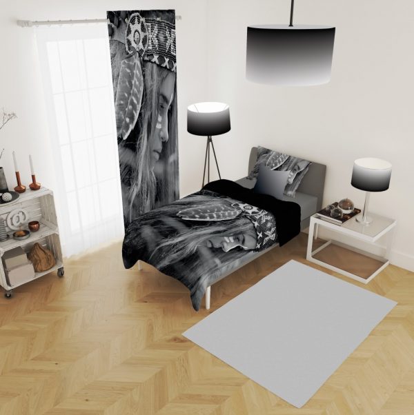 ست پرده و روتختی طرح دختر سرخپوست 385