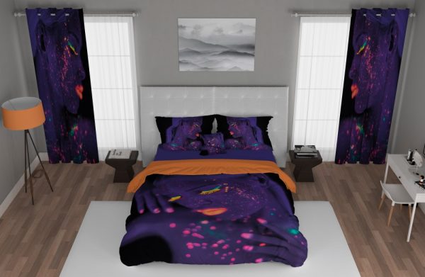 ست پرده و روتختی طرح دختر 388