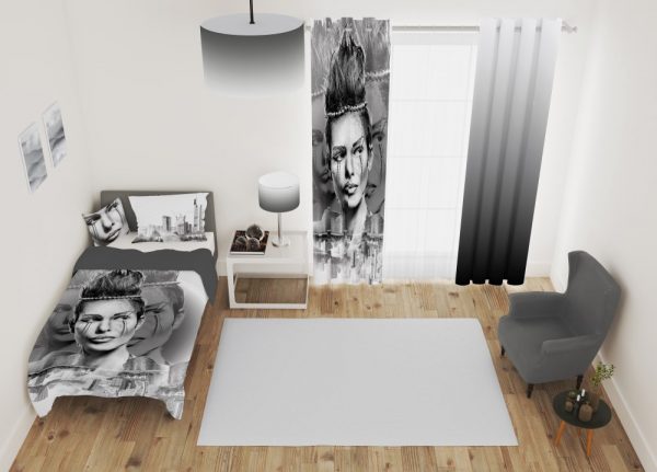 ست پرده و روتختی طرح دختر 389