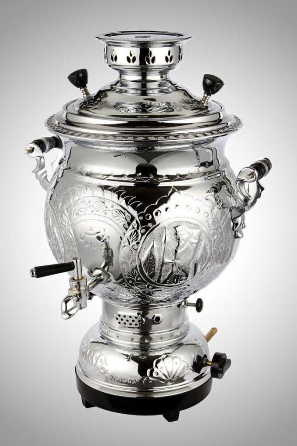 سماور ونوش 12 لیتری روسی قلم سنتی لبه ورق A39