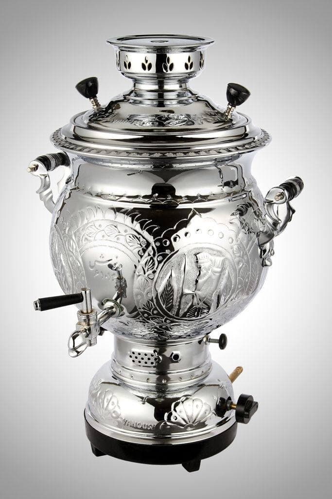 سماور ونوش ۱۲ لیتری روسی قلم سنتی لبه ورق A39