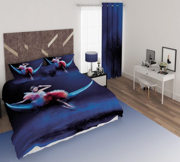 ست پرده و روتختی طرح دختر 391