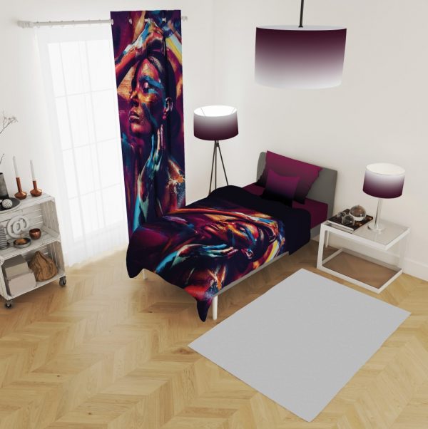 ست پرده و روتختی طرح دختر 396