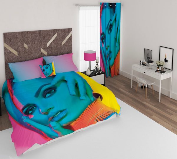 ست پرده و روتختی طرح دختر 397