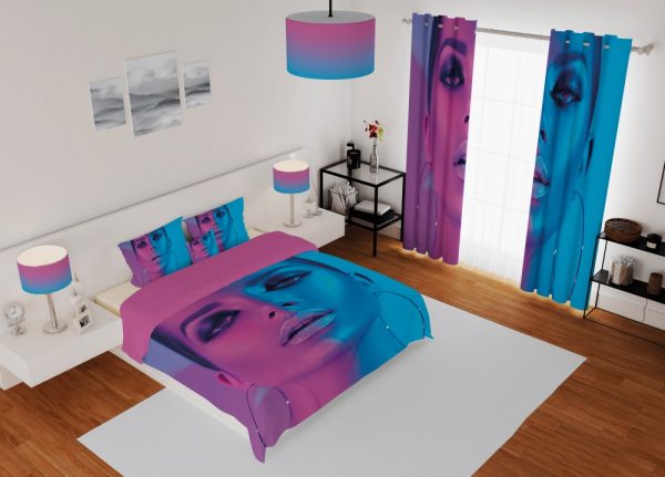 ست پرده و روتختی طرح دختر 398