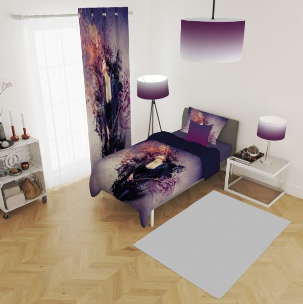 ست پرده و روتختی طرح دختر 399