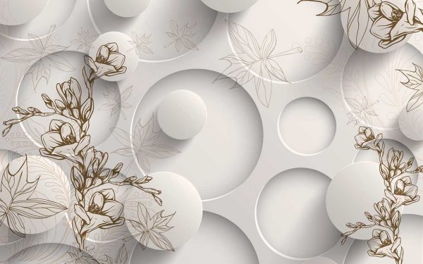 پوستر طرح گل و دایره 3D1442