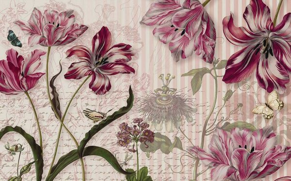 پوستر طرح گل بنفش 3D1450