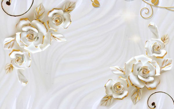 پوستر طرح گل و طلا 3D1476