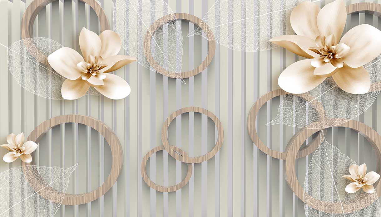 پوستر طرح گل طلایی ۳D1485