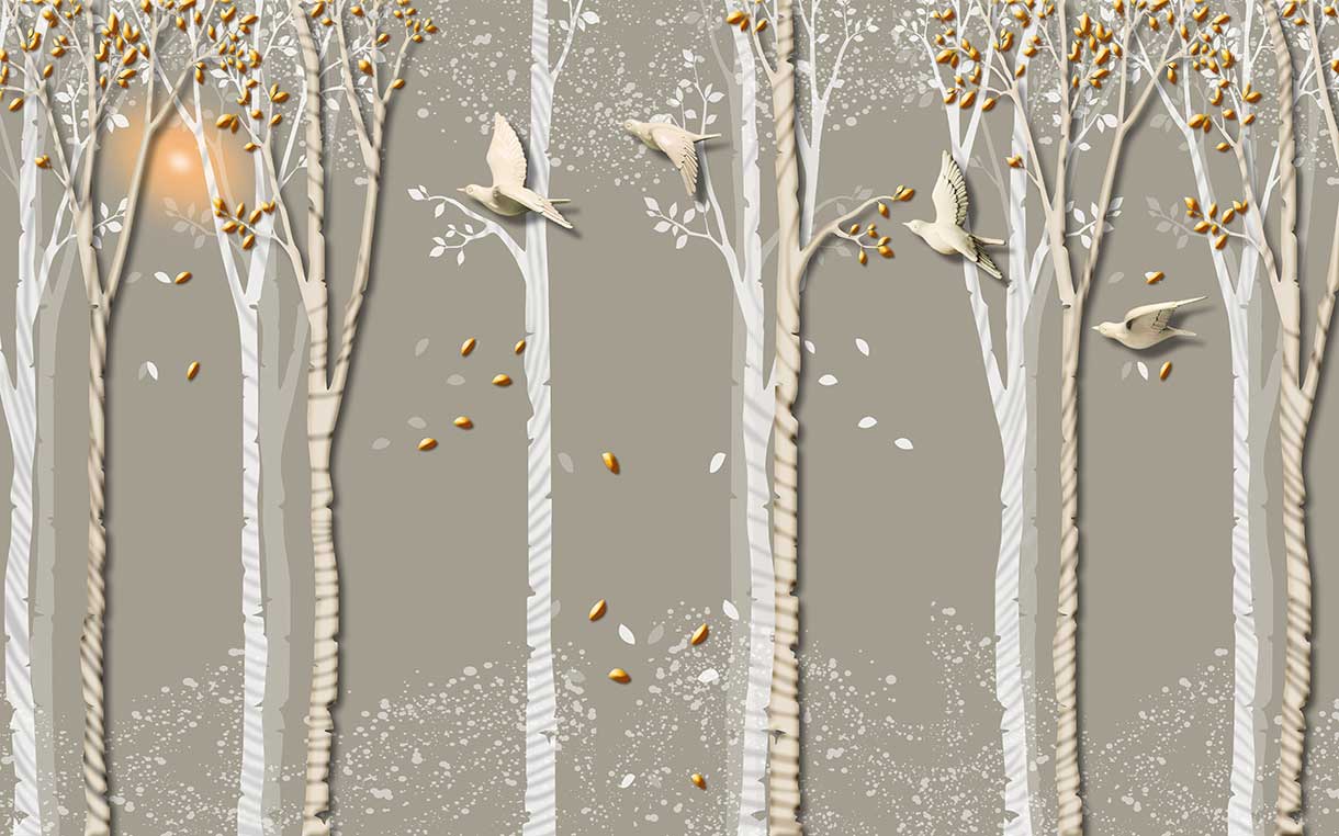 پوستر طرح درخت و گندم ۳D1487