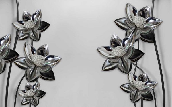 پوستر طرح گل و نقره 3D1490