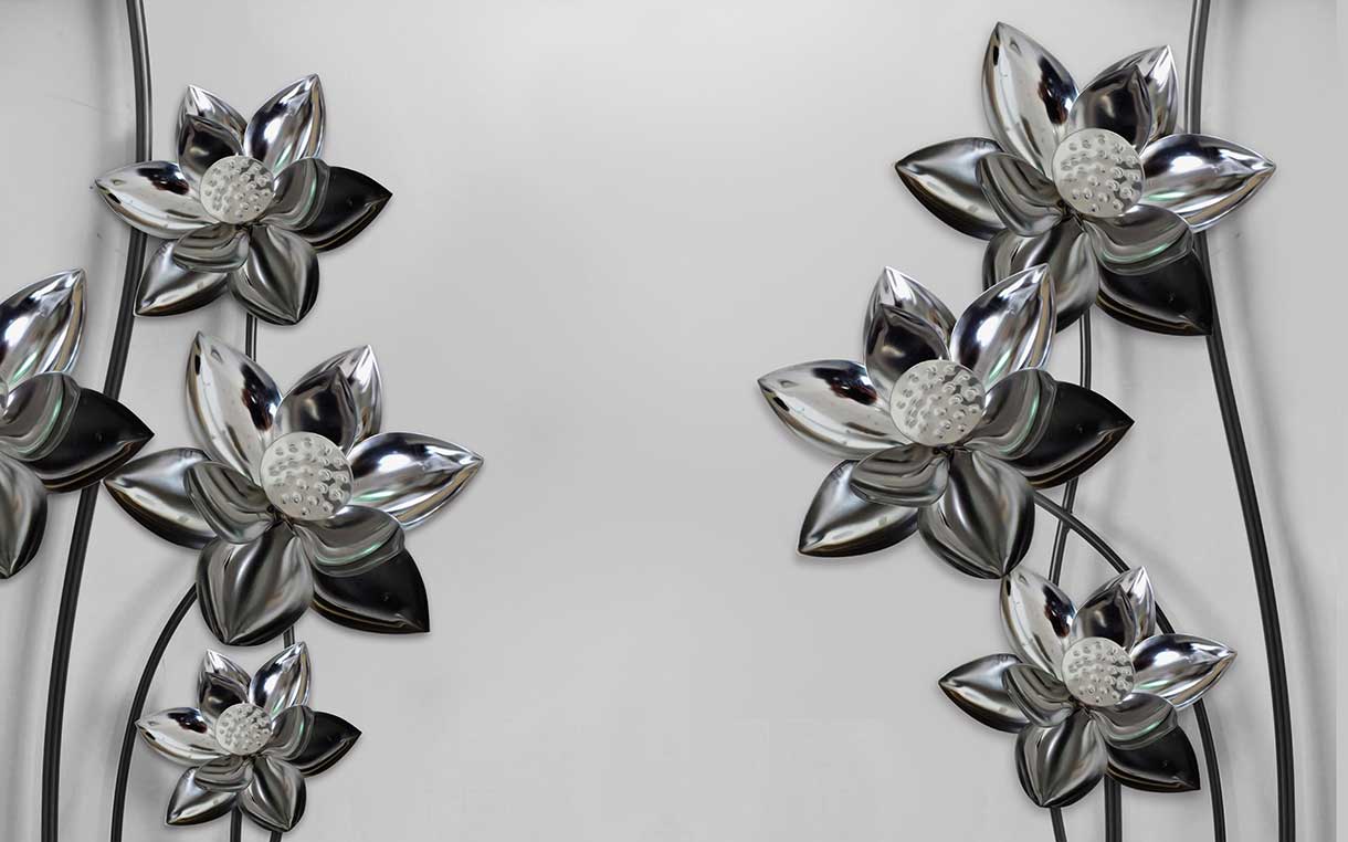 پوستر طرح گل و نقره ۳D1490