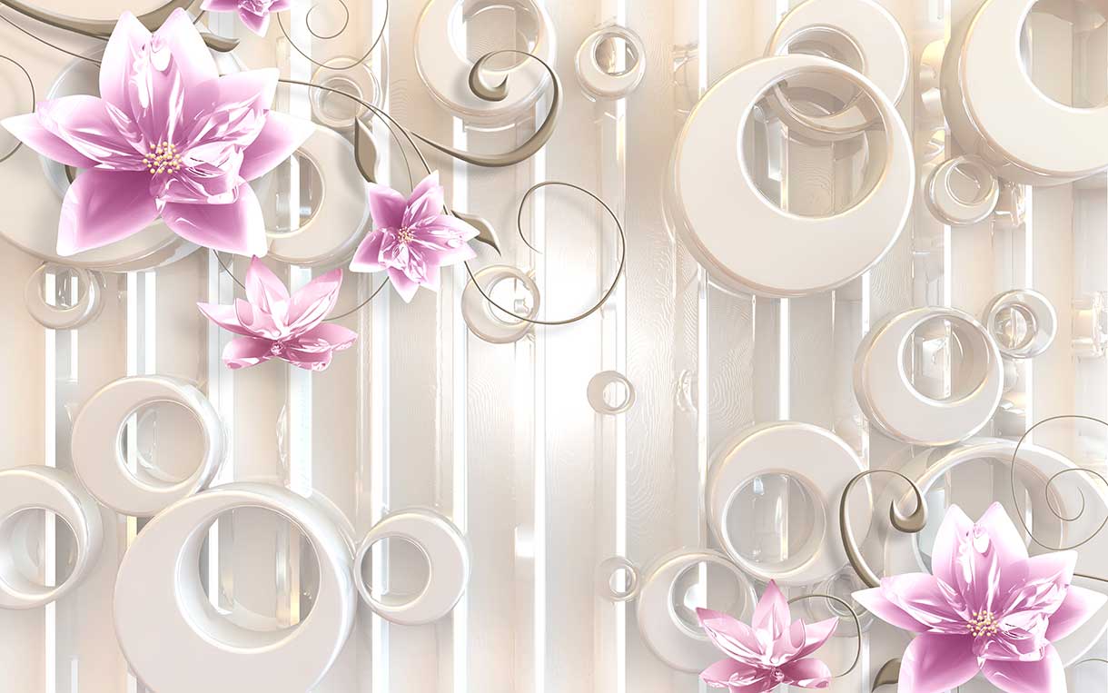 پوستر طرح گل و جواهر ۳D1495