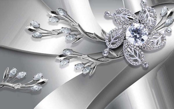 پوستر طرح گل و جواهر 3D1496